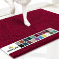 Muddy Mat® | Super Absorbent Door Mat Indoor, Microfiber Quick Dry Chenille Entryway Rug, Non-Slip Front Door Mat, Indoor Mats for Entryway, Machine Washable Pet Rug, Maroon 18"x28"