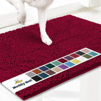 Muddy Mat® | Super Absorbent Door Mat Indoor, Microfiber Quick Dry Chenille Entryway Rug, Non-Slip Front Door Mat, Indoor Mats for Entryway, Machine Washable Pet Rug, Maroon 18"x28"
