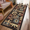 Rustic Cabin Wildlife Long Runner Rug 2x6 Throw Rug,Buffalo Plaid Bear Moose Deer Country,Vintage Area Rug Washable Hallway Rugs Non-Slip Floor Carpet Runner for Bedroom Laundry Room Entrance Door Mat
