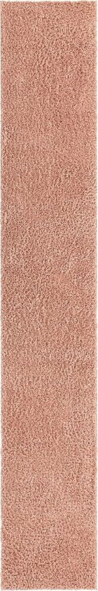Unique Loom Davos Shag Collection Area Rug - Solid (2' 7" x 16' 5" Runner, Dusty Rose)