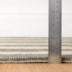 Dash & Albert Silas Stripe Grey Hand Micro Hooked Wool Rug, 5 X 8 Feet, Grey Stripe Pattern - Premium Luxury Hotel Quality Soft Breathable Hypoallergenic Machine Washable Easy Care All Season