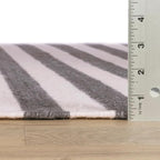 Home Conservatory Ladder Stripe Black/Ivory Handwoven Wool 4 X 6 Feet, Black/Ivory Stripe Pattern