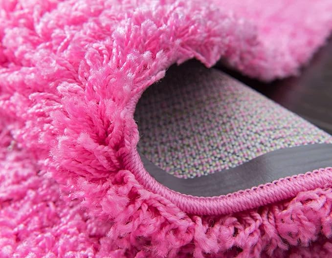 Unique Loom Solid Shag Collection Area Rug (2' 7" x 10' Runner, Taffy Pink)