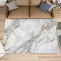 5x6 Abstract Marble Rugs for Office - White-Marble Living Room Carpet, Modern Luxury Bedroom Area Rug Kids Low Pile Rug for Indoor Outdoor Hardwood Floors Home Decor