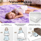 8x10 Area Rugs for Living Room, Fluffy Large Rugs for Bedroom, Soft Shag Fuzzy Non-Slip Carpet for Kids Boys and Girls Nursery Room Dorm Indoor Home Decor (Tie-Dyed Purple, 8ft x 10ft)