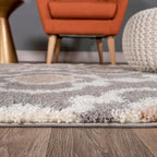 Rugshop Cozy Moroccan Trellis Gray/Cream 7'10" X 10' Indoor Shag Area Rug