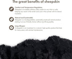 Sheepskin Long Hair 2x3 ft | Bedside Rugs for bedrooms, Sofa, Chair or The Dining Table | Each Sheepskin Rug is Unique and Created by Nature | Small Fluffy Rug in Color Black