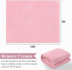 Pauwer 8x10 Washable Area Rugs for Living Room Modern Pink Solid Color Soft Fluffy Rugs for Bedroom Non Slip Boho Accent Indoor Mat Floor Carpet Cover for Kids Room Dining Room Kitchen Office, Pink