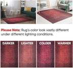 Keen Home Design 4x6 Rug - Machine Washable Area Rug with Non-Slip Backing, Ideal for Living Room, Dining Room, Bedroom - Vintage, Easy Clean, Durable, Low Pile Rug - (4' x 6')