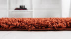 Unique Loom Solid Shag Collection Area Rug (5' 1" x 8' Oval, Terracotta)