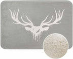 Deer Head Silhouette Bathroom Mat Rugs Microfiber Faux Cashmere Thick Plush Bath Mat Non-Slip Water Absorbent Bath Carpet for Bathtub Bathroom Floor Tub 20 x 30 Inch