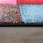 Paco Home Colorful Living Room Rug Checkered Design with Squares Multicolor, Size: 2' x 3'7"