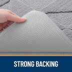 OLANLY Door Mats Indoor, Non-Slip, Absorbent, Dirt Resist, Entrance Washable Mat, Low-Profile Inside Entry Doormat for Entryway (48x32 inches, Grey)