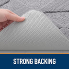 OLANLY Door Mats Indoor, Non-Slip, Absorbent, Dirt Resist, Entrance Washable Mat, Low-Profile Inside Entry Doormat for Entryway (47x20 inches, Grey)