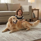 Garvee Solid Color Area Rugs 9x12 Large Living Room Rug with Rubber Backing, Stain Resistant Modern Rug Non Shedding Low Pile Soft Carpet, Foldable Thin Mats for Bedroom, Dining Room, Nursery, Camel