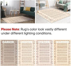 Keen Home Design 8x10 Rug - Machine Washable Area Rug with Non-Slip Backing, Ideal for Living Room, Dining Room, Bedroom - Vintage, Easy Clean, Durable, Low Pile - (8' x 10')