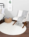 Unique Loom Solo Collection Area Rug - Calabasas (5' 3" Round, Snow White)