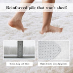 Soft Runner Rugs for Bedroom, White 2x8 Runners for Hallways Fluffy Rug Area Rug, Bedside Rug for Living Room Bedroom Kids Room Home Decor