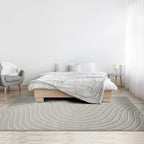 LUXE WEAVERS Modern Geometric Wave Gray 4x6 Area Rug