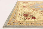 Unique Loom Versailles Collection Traditional Classic Floral Motif Area Rug (6' 0 x 6' 0 Square, Slate Blue/ Ivory)