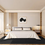 Amearea Large Modern Area Rugs for Bedroom Living Room, 8x10 Feet Black Thickened Memory Foam Rug, Fluffy Indoor Washable Rugs Non Slip Minimalist Carpet for Boys Girls Dorm Nursery Room Decor