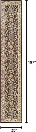 Unique Loom Sialk Hill Collection Area Rug - Washington (3' x 16' 5" Runner Brown/Black)