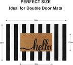 Striped Outdoor Rug 3'x5', Cotton Hand Woven Front Door Mat,Washable Reversible Outside Porch Rug, Foldable Layered Doormat for Entryway/Home Entrance/Farmhouse(Black and White)