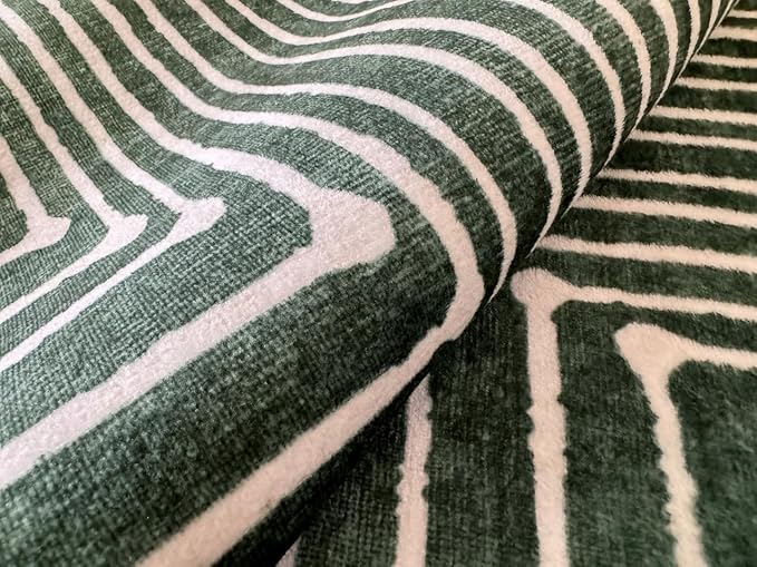 GLN Rugs Contemporary Collection - Machine Washable Area Rug, Contemporary Washable, Non Slip, Low Pile Chenille Rug, Living Room, Bedroom, Kitchen Rug (5' x 7' Beige Green)