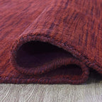 Hand Knotted Loom Wool ECO-Friendly Area Rugs - 6'x6', Octagon, Dark Red Color, Solid Plain Design, High Pile Handmade Anti Skid Area Rugs for Living Room, Bed Room (L00111)