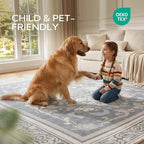 SOULFUL Medium Pile 2x3 Entryway Rug - Soft Foot Feel Small Area Rug - Greige Boho Floral - Washable Non-Slip - Perfect for Hallway Kitchen Bedroom Bathroom Indoor Entrance