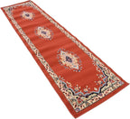 Unique Loom Reza Collection Traditional Persian Style Area Rug, 2 ft 2 in x 8 ft 2 in, Terracotta/Ivory