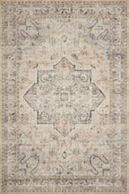Loloi Hathaway Collection HTH-07 Multi/Ivory 5'-0" x 7'-6", .25" Thick Area Rug, Soft, Durable, Printed, Modern, Low Pile, Non-Shedding, Easy Clean, Living Room Rug