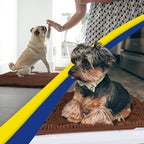 Muddy Mat® Original Dog Door Mat for Muddy Paws, Super Absorbent Microfiber, Non-Slip Washable Pet Rug, Quick Dry Chenille Entryway Carpet, Machine Washable Indoor Outdoor mat, Brown 24"x96"