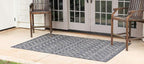 Unique Loom Outdoor Trellis Collection Area Rug - Tribal Trellis (9' x 12' Rectangle, Charcoal Gray/ Natural)
