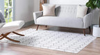 Rugs.com Lattice Trellis Collection Rug – 5' x 8' White Low-Pile Rug Perfect for Living Rooms, Large Dining Rooms, Open Floorplans