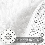Andency White Round Area Rug for Bedroom, Soft Shag Circle Rug 4x4 for Room, Fluffy Faux Fur Carpet for Home Decor, Circular Fuzzy Plush Rug for Living Room Playroom