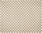 Revival Rugs Gambit 7'10"x10' Checkered Rug Washable Area Rug for Living Room Bedroom - 100% Recycled Oeko-TEX Certified, Medium Pile, Camel, Beige