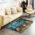Camping Area Rug 3x5 Woodland Camp Rugs for Living Room | Vintage Camfire Tent Washable Rug, Camper Decor Rustic Carpet Indoor Floor Mat,Farmhouse Decor
