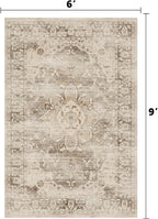 Washable Area Rugs for Living Room 6’x9’ Non Slip Low Pile Area Rugs for Bedroom Dining Foldable Vintage Carpets
