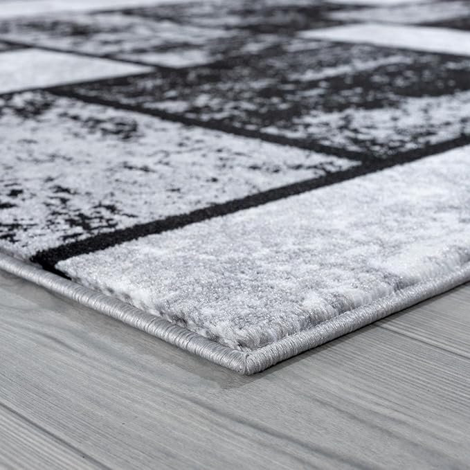 LUXE WEAVERS Modern Geometric Squares 10007 Gray 5x7 Area Rug