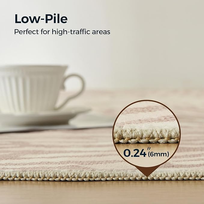 WITSHOCK 10x14 Area Rugs for Living Room: Beige Floral Washable Rugs for Bedroom Dining Room Office Nursery Modern Non-Slip Stain Resistant Low Pile Home Decor（Beige/Brown,10'x14'）