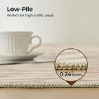 WITSHOCK 10x14 Area Rugs for Living Room: Beige Floral Washable Rugs for Bedroom Dining Room Office Nursery Modern Non-Slip Stain Resistant Low Pile Home Decor（Beige/Brown,10'x14'）