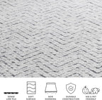 SAFAVIEH Adirondack Collection Area Rug - 8' Square, Ivory & Charcoal, Chevron Design, Non-Shedding & Easy Care, Ideal for High Traffic Areas in Living Room, Bedroom (ADR104N)