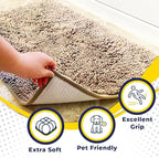 Muddy Mat® AS-SEEN-ON-TV Highly Absorbent Microfiber Door Mat and Pet Rug, Non Slip Thick Washable Area and Bath Mat Soft Chenille for Kitchen Bathroom Bedroom Indoor and Outdoor - Beige 5ft x 7ft