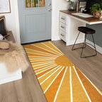 Lahome Boho Sun Runners Rug: 2'x8' Non-Slip & Washable Low-Pile Rug with Rainbow Sun Abstract Print for Hallway, Kitchen, Entryway, Laundry, Bathroom, Living Room