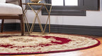 Rugs.com Chateau Collection Rug – 13' Round Red Medium Rug Perfect for Kitchens, Dining Rooms
