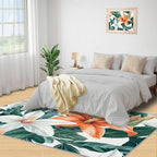 Lily Flowers Rugs for Bedroom - 2x3 Area Rug - Abstract 3D Flowers Rugs for Living Room, Tropical Plants Rug, Washable Home Decor Carpet