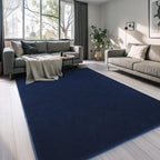 AROGAN Shag Runner Rug for Hallways, 2x6 Feet Washable Rugs with Memory Foam for Bedroom, Entryway Indoor Fluffy Throw Rug for Bedside Living Room Kids Girls Nursery Dorm Room Decor, Navy Blue
