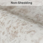 FMFUNCTEX 4ft Round Washable Area Rug Beige Vintage Neutral Distressed Small Non Slip Carpet for Living Room Bedroom Soft Low Pile Indoor Mat Retro Floral Throw Rug for Dining Room Kitchen Office
