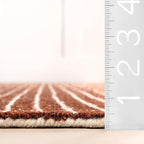 Rugs USA Melrose Checked Wool Area Rug - 5x8 Area Rug Contemporary Chestnut/Ivory for Living Room Bedroom Dining Room Kitchen